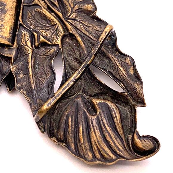 Unbranded Belt Buckle Womens OS Bronze Good Art Nouveau Calla Lily Fleur-de-lis‎ main image 9